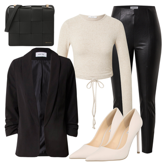 Outfit mit Rosa/Weiß/Beige/Braun/Rot Schuh High Heel Pumps/Hochfrontpump/Eleganter Schuh/Bequemer Pump Steve Madden "Schönes Frühlingsoutfit"