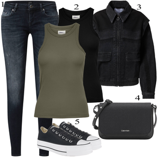 outfit mit Črna Converse "Pokrivalo za pomlad"