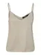 VERO MODA Damen VMNALINA Shine SL V-Neck TOP Stricktop, Silver Mink/Detail:W. Silver Lurex, M