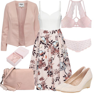 Outfit mit Rosa/Beige/Blau Schmuck Ted Baker "Schönes Frühlingsoutfit"