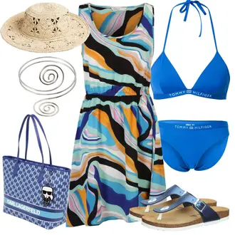 Outfit mit Blau/Dunkelblau Boxer/Brazilian-slip/Slip/Klassischer Slip/Miederhose/Unterteil/Taillenslip Tommy Hilfiger Underwear "Auffälliger Sommer Look"
