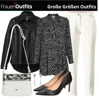Outfit mit Schwarz High Heel Guess "Große Größen Outfits fürs Büro"