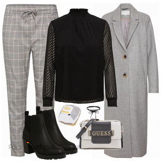 Outfit mit Schwarz Chelsea Boot/Lederjacke/Leder Stiefelette/Gefütterte Stiefelette/Gummistiefelette Only "Only Blusen"