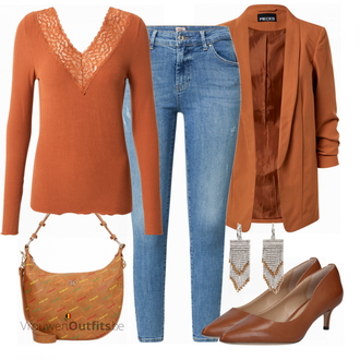 Outfit met oranje Desigual "Perfect voor de winter"