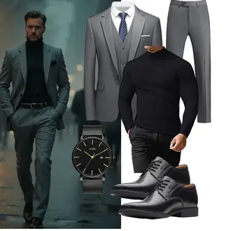 Bar Outfit mit BUREI "Business Outfit"Look: Geburtstag, Weihnachten, Vatertag, Valentinstag, Bar, Wasen, Date
