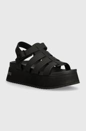 Sandali PLATFORM BUCKLE RUBBER MG MTL enski, rna barva, YW0YW01513