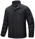 TACVASEN Herren Übergangsjacke Softshell Jacket Atmungsaktiv Winddichte Outdoorjacke Funktionsjacke mit Tasche (M, Schwarz)