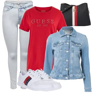 Anzug Outfits mit Pastell/HellBlau/Blau Kurze Jeansjacke/Vintage Jacke Tom Tailor "Modischer Sommer Look"