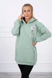 Hoodie with dark mint patches