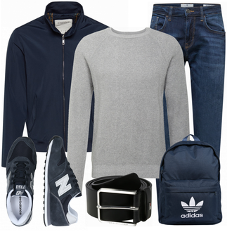 Outfit mit Blau Sneaker/Leder Sneaker New Balance "Alltags Outfit"