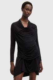 Obleka AMEI DRESS rna barva, W022DB