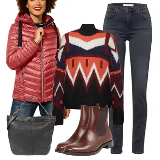 Outfit mit Schwarz Sweatshirt edc "Auffälliger Look für den Winter"