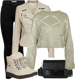 Outfit met Leren Jas/Winter sneaker/Waterdichte Schoen/Waterdichte Laars/Gewatteerde Laars/Leren herenschoenen/Trekkingschoen/Winter laars/Rubberen Enkellaars/Winter Laars/Enkellaarsje met Veters Rieker "Lichte outfit"