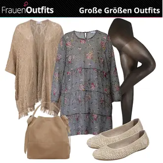 Outfit mit Beige Ballerina Rieker "Plus Size Mode"