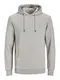 JACK & JONES Mens Jjebasic Logo Sweat Hood Noos Hooded Sweatshirt, Light Grey Melange, M
