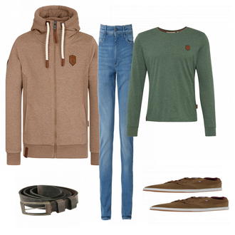 Outfit mit Braun Sneaker Element "Naketano Style"