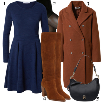 tenues avec Bleu foncé/Bleu Robe Grande Taille/Robe Évasée/Robe en Jersey/Robe en Tricot/Robe à Manches Longues/Robe d'Hiver à Manches Longues/Robe Patineuse/Robe Pull/Robe À Col Roulé/Robe en Tricot d'Hiver About You "tenues parfaite"