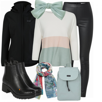 Outfit met grijs Desigual "Kleurrijke winteroutfit"