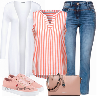 Outfit mit Rosa/Beige/Blau Sneaker Tommy Hilfiger "Toller Look für die Freizeit"