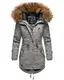 MARIKOO warme Damen Winter Jacke Winterjacke Parka Mantel Kunstfell Kapuze B813 [B813-Lav-Pri-Hellgrau-Gr.M]