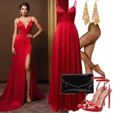 Red outfits Šventinis moterims image