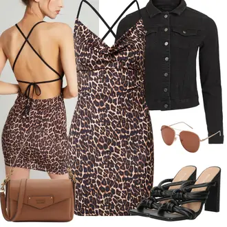 Outfit mit Gelb/Rot Jerseykleid/Bodycon-Kleid/Trägerkleid/Neckholder Kleid/Minikleid/Sexy Kleid/Spaghettiträger Kleid VIERVIER "Perfekt für den Sommer"