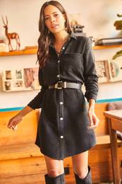 Women's Black Stash Shirt Dress