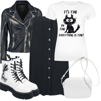Rock Outfits Punk mit Dunkelblau/Grau/Dunkelgrau/Schwarz Gipsy "Praktischer Look"Look: Uni, Rock N Roll, Punk, Metal