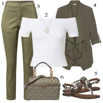 Lyocell Outfit sa Zeleno Veći Broj Vila "Ljetni outfiti"