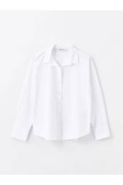 LCW ECO Optic White Plain Long Sleeve Women's Shirt