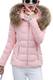 Yming Frau ÜbergangsSteppjacke mit Kunstpelz Kapuze Warm Winterjacke Gefüttert Parka Rosa-B S