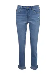 Light Blue Women Boyfriend Jeans - Women