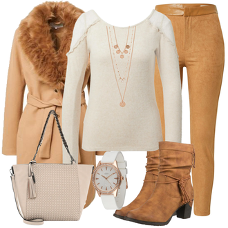 Winter Outfits Leichte 3/4-lang mit Rosa/Gold Feine Kette/Kette/Reich verzierte Halskette/Statement-Kette Pilgrim "Outfit für den Winter"