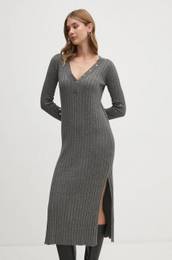 Obleka IZABEL DRESS siva barva, PL953586