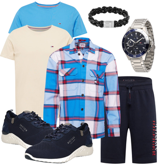 Knielang Outfit mit Schwarz Hemd Tommy Hilfiger Underwear "Freizeit Outfit"