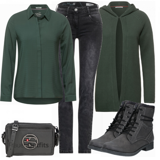 Outfit mit Schwarz Stiefel Tom Tailor "Freizeit Bekleidung"