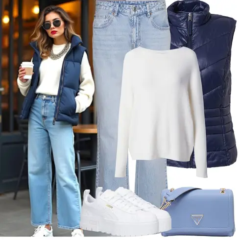 Comment poter Bleu foncé/Bleu Grande Taille Manteau VERO MODA, Bleu clair Pantalon Grande Taille/T-shirt/Jean Évasé/Jeans avec Fente/Veste en Cuir pour Homme/Jeans vintage/Jean Large VERO MODA avec Bleu clair Pantalon Grande Taille/T-shirt/Jean Évasé/Jeans avec Fente/Veste en Cuir pour Homme/Jeans vintage/Jean Large VERO MODA