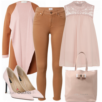Outfit mit Beige Schultertasche Ted Baker "Mega schöne Frühlings Outfits"
