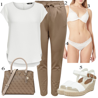tenues avec Blanc/Gris/Crème Veste en cuir/Tunique Élégante/Tunique Classique/Chemisier/Top Chemisier/Chemisier-tunique/Chemisier à Enfiler/Tunique à Manches Courtes/Chemisier à Manches Courtes/Chemisier Grande Taille/Chemise & Top Grande Taille/Tunique Only "Vêtements d'été"