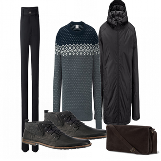 Outfit mit Blau Stiefel Rieker "Tchibo"