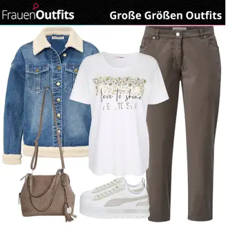 Herbst Outfit mit Jeansjacke/Mantel/Jacke/Pullover rockgewitter "Stilvolle Große Größen Outfits"