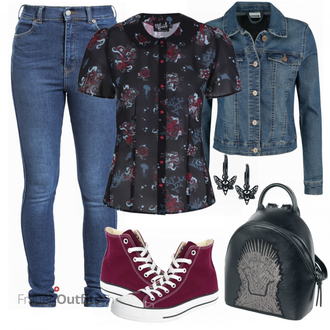 Outfit mit Blau Rucksack Game of Thrones "Einzigartiger Loo"