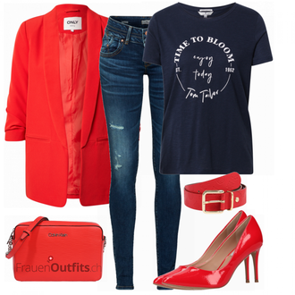Outfit mit Rot High Heel Steve Madden "Cooler Look für den Frühling"