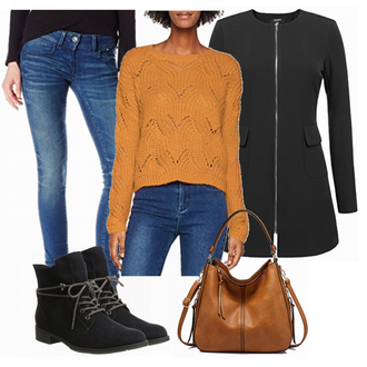 Winter Outfits Lang/Maxi mit Rot/Schwarz Zeagoo "Marco Tozzi"