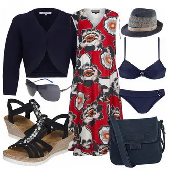 Outfit mit Bademode Lascana "blue"