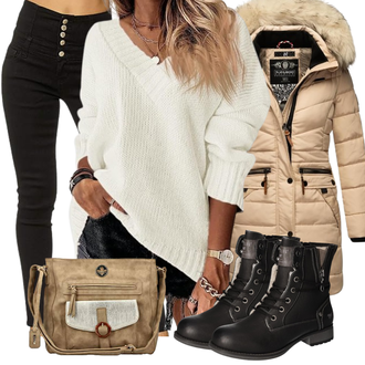 Leichte Outfit mit Schwarz Winter Stiefelette/MotorradStiefel/Flache Stiefelette/Biker Boot/Gefütterte Stiefelette/SchnürStiefelette/SpringerStiefel Mustang "Perfekt für den Winter"