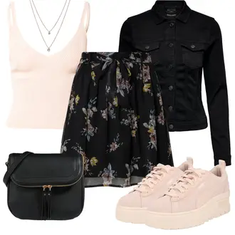 Sommer Outfit mit Schwarz Mantel/Bluse Große Größe/Blusenjacke/Crop Jacke/Kurzjacke/Jeansjacke/Shirtjacke/Kurze Jeansjacke/Sommerjacke/Wolljacke Only "Perfekt für den Frühling"