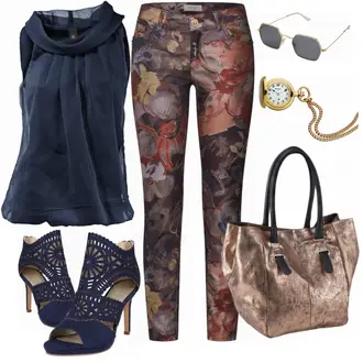 spitze Outfit mit Blau/Dunkelblau Sandalette/Schuh Ohne Schnürsenkel/SommerStiefelette/Sommer Schuh/Sandalen Mit Absatz/Eleganter Schuh Bullboxer "Heine Blusentop"