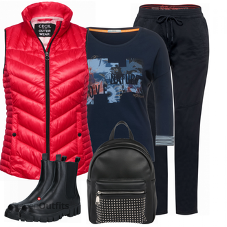 Outfit mit Schwarz Stiefel VERO MODA "Herbstliches Look"
