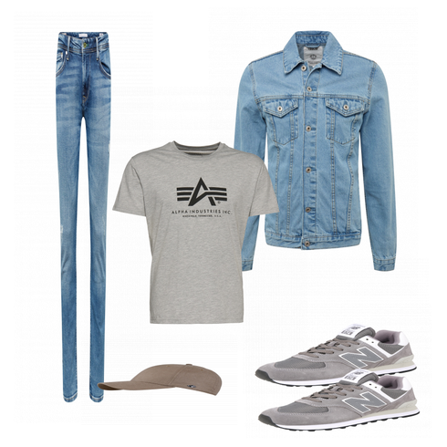 Grau T-Shirt Alpha Industries kombinieren